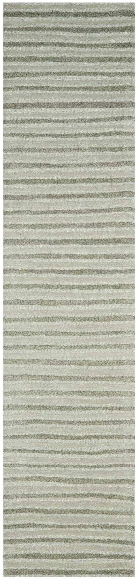 Safavieh 2&-3x22 x 10& Martha Stewart Hand Drawn Stripe Nmbus Cloud GRY Rug