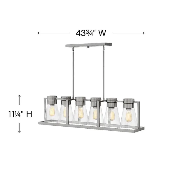 Hinkley Lighting 63306BN-CL Refinery Brushed Nickel Linear Chandelier