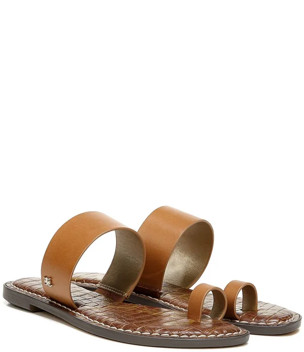 Sam Edelman Women's Gorgene Toe Ring Slide Sandals - White