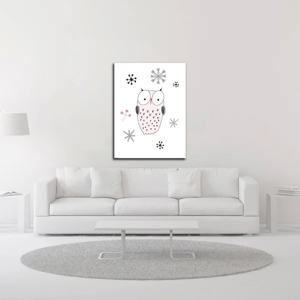 32x22 x 24x22 Owl III by GraphINC Print on Canvas