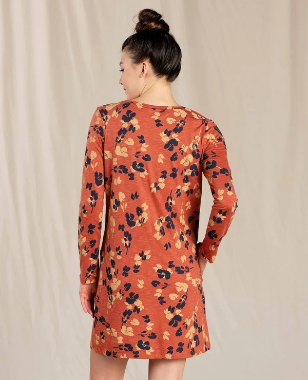 Toadu0026Co Windmere II Long-Sleeve Dress - Women's Auburn Large Scale Floral Print, XL