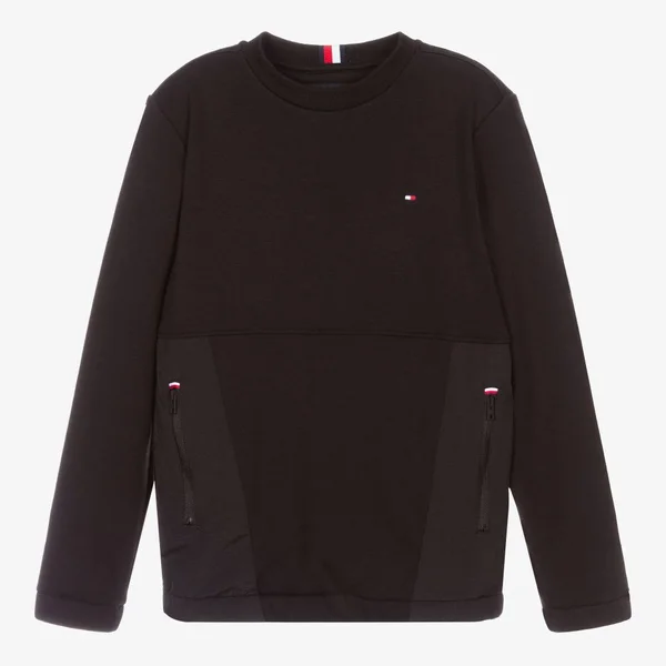 Tommy Hilfiger Teen Boys Black Sweatshirt - Size: 10 Year Kids from Childrensalon