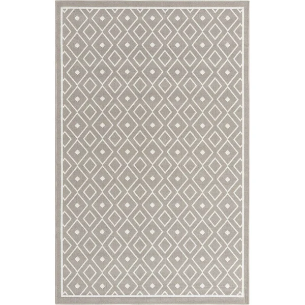 Outdoor Trellis Gray 5x8 Area Rug Indoor Outdoor Rug