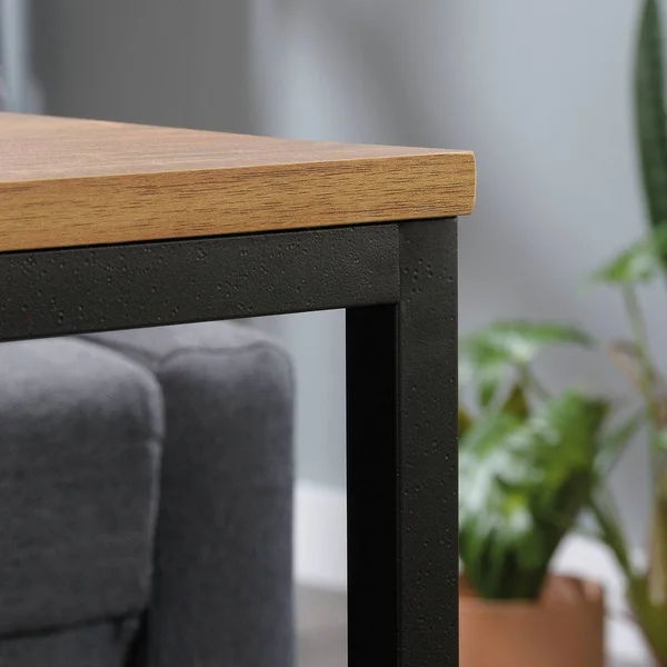 Sauder North Avenue Narrow Metal Console Table in Sindoori Mango