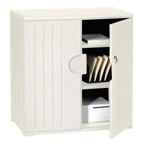 Storage Cabinet, 46x22H x 36x22W x 22x22D, HDPE Platinum