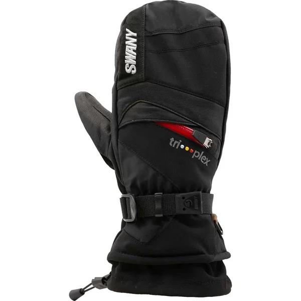Swany X-Change Mitt - Men's Black/Red Zip Small