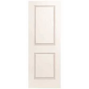 Masonite 0101625320802VV2200010 32 in. x 80 in. Smooth 2-Panel Square Primed White Hollow Core Composite Interior Door Slab