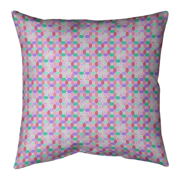 Porch & den Charlois Stained Glass Pattern Throw Pillow - 18 x 18 - Purple & Orange - Polyester
