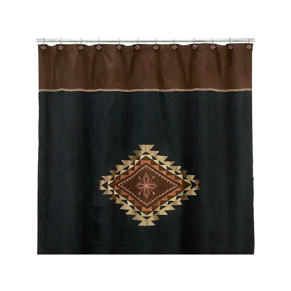 Avanti Mojave Fabric Shower Curtain, Black