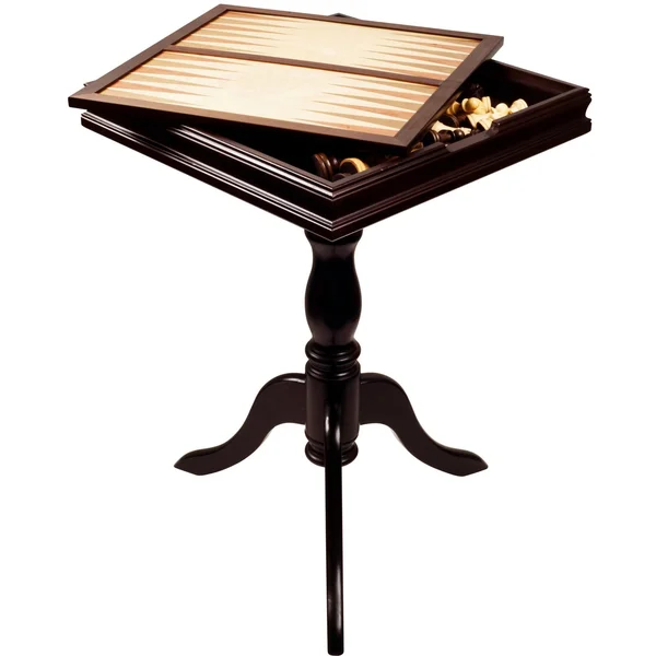 Toy Time Chess and Backgammon Pedestal End Table - Brown
