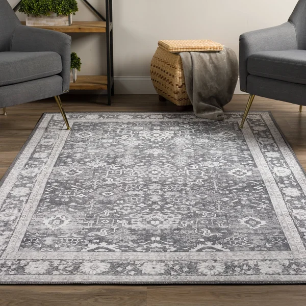 Addison Rugs Kensington 5& x 7&7x22 Fabric Non-Skid Area Rug in Paprika Blue