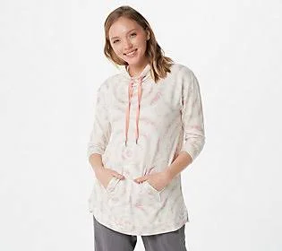 Koolaburra by Ugg Brushed Back French 3/4Sleeve Pullover, Size Medium, Cream Tie Dye