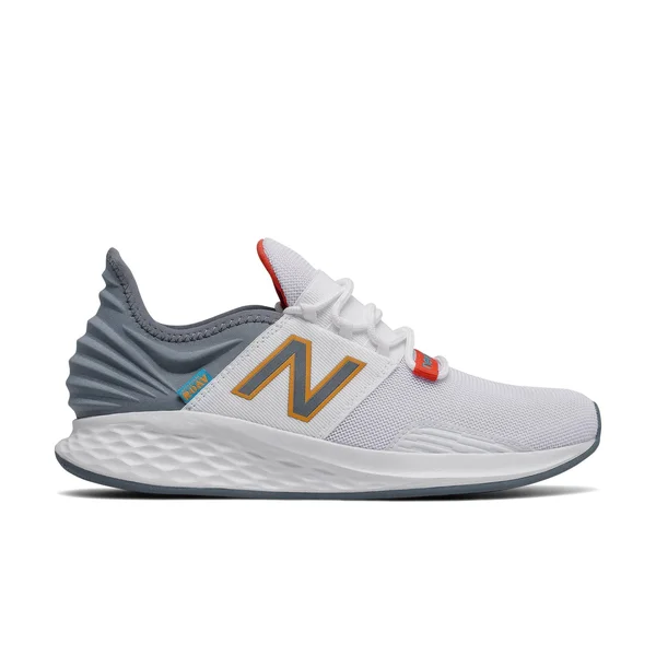 New Balance Men's Fresh Foam Roav Running Shoes - White/Grey/Orange (Size 9 wide)