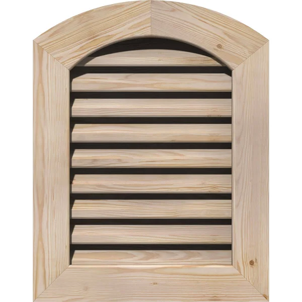 Ekena Millwork 12-in W x 24-in H Arch Top Gable Vent (17-in W x 29-in H Frame Size): Unfinished, Functional, Smooth Pine Gable V
