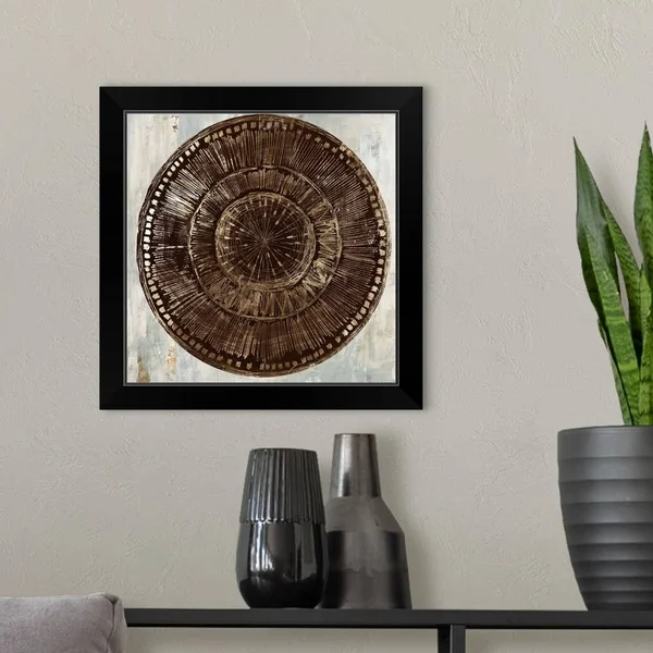 Zulu Gold I - Black Framed Wall Art, 16x16, Great Big Canvas