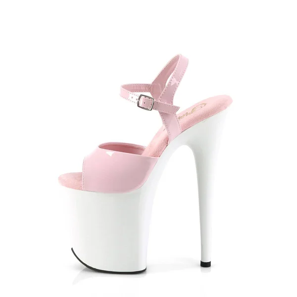 Pleaser FLAMINGO-809, 8x22 Heel Chrome Ankle Stra - Black/Silver 11