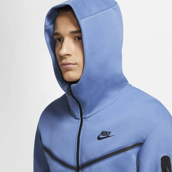 Nike Men's Sportswear Tech Fleece Hoodie Stone Blue/Black 2XL