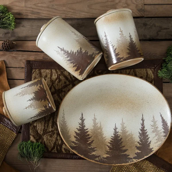 HiEnd Accents Clearwater Pines 3 PC Canister Set, DI1763CS01