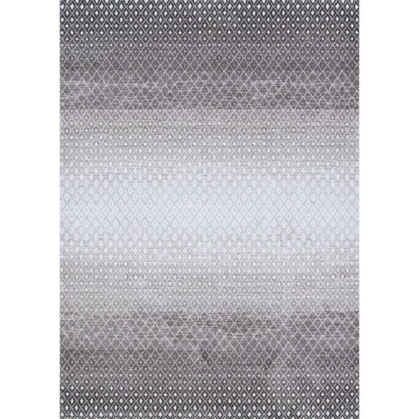 Transient Diamond Ombre Gray-Ivory Area Rug - 3&11x22 x 5&3x22