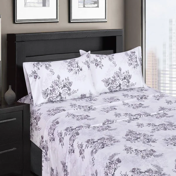 Printed Cotton Sheet Set 300 Thread Count Queen - Agnes