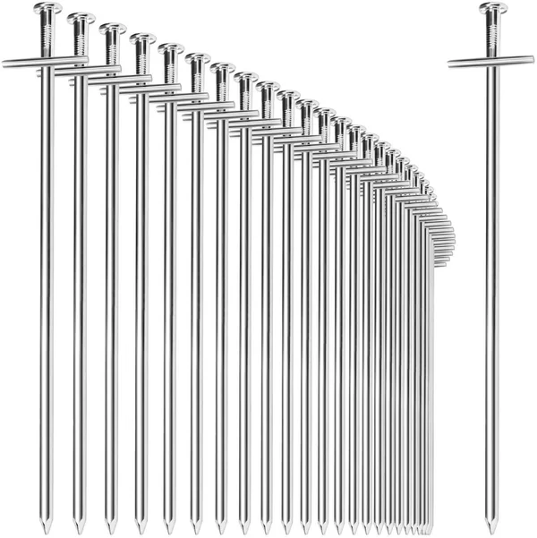 com-four 30X Tent Pegs Made of Steel - Long and Robust Pegs for Camping and Outdoor - Ideal for Normal and Hard Ground