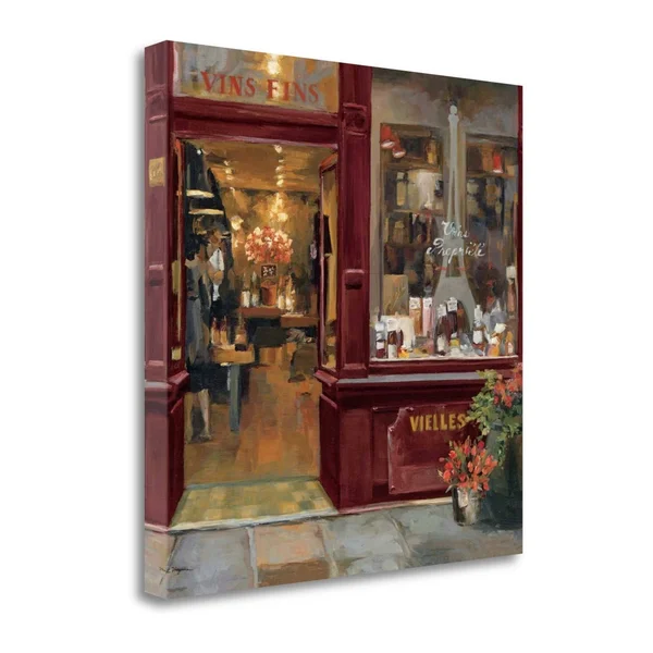 Tangletown Fine Art 25x22 x 25x22 Parisian Shoppe II Giclee Print on Gallery Wrap Canvas