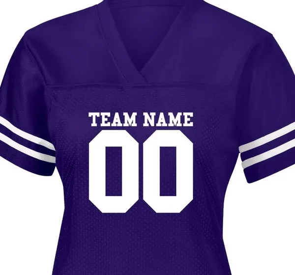 Custom Team Printed Sport - Tek Women's Football Jerseys - Ladies Replica Fan Jersey - Size: S, Purple/White