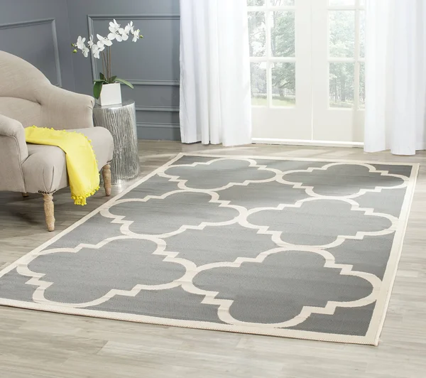 Safavieh Courtyard CY6243-246 Grey, Beige Rug 7&10x22 x 7&10x22 Square