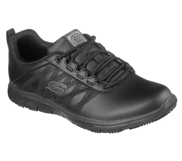Skechers Women's Work Relaxed Fit Ghenter Follans SR Sneaker - Black