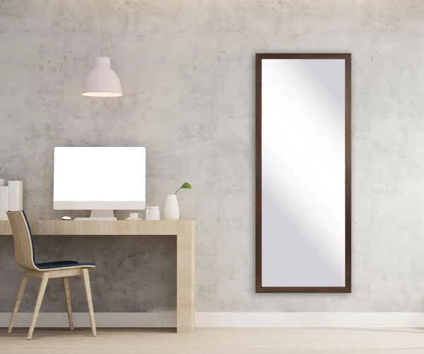 BrandtWorks BM076NM 1.75 in. Comfort Wood Floor Mirror Rustic Brown