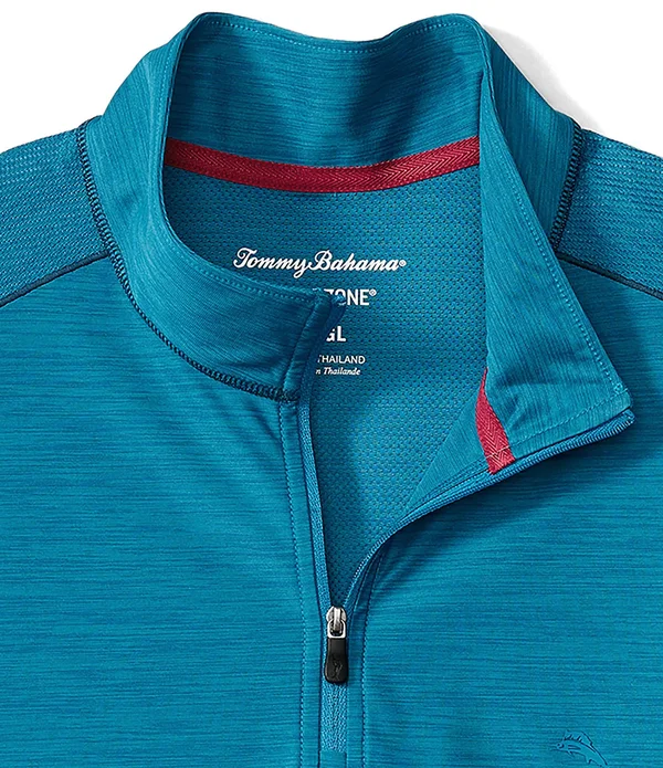 Tommy Bahama Big Tall IslandZone Palm Coast Half-Zip Recycled Materials Pullover - Mens, 2XLT, Beet Red
