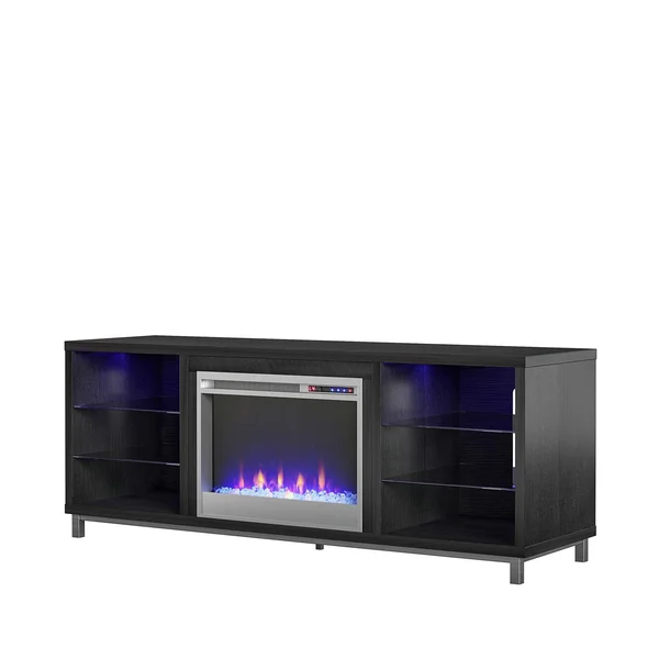 Ameriwood Home Lumina Fireplace TV Stand for TVs Up to 70x22 Wide, Black