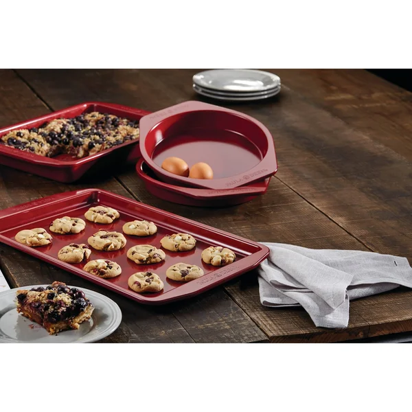 Paula Deen Nonstick 4-Piece Bakeware Set - Red Speckle