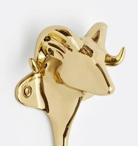Horse Solid Brass Single Hook C106439