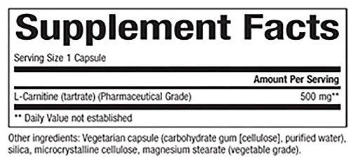 Natural Factors L Carnitine 500 mg