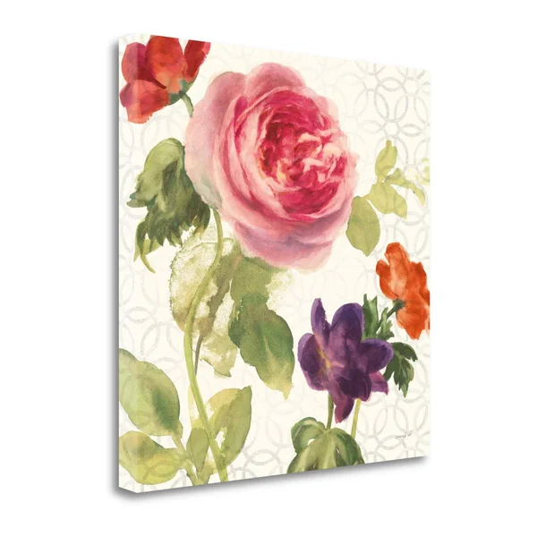 Tangletown Fine Art Watercolor Floral IV by Danhui Nai, Giclee Print on Wrap Canvas, 25x25x22