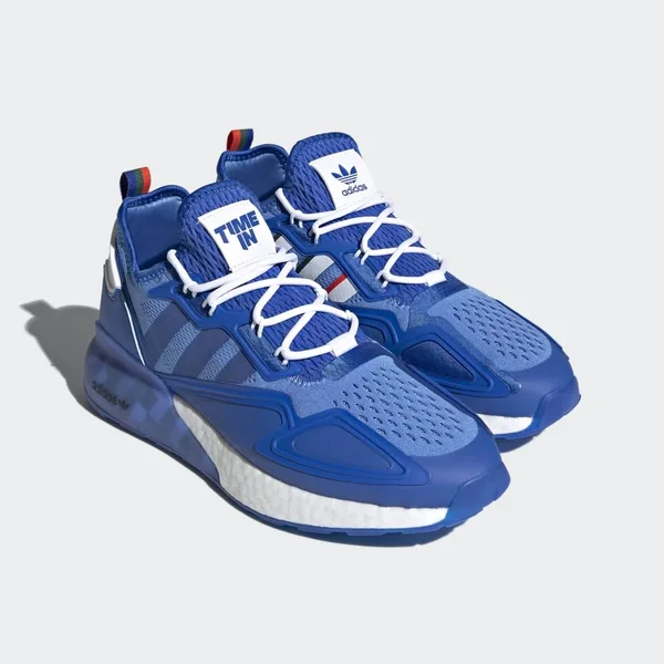 Adidas Ninja ZX 2K Boost Shoes - Men's - Blue, Cloud White - 11.5