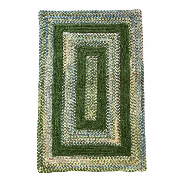 Bailey Concentric Rectangle Braided Area Rug - Grassy Hill, Size: 2& 3\ x 4&