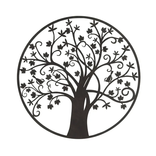 Botanical Themed Metal Outdoor Tree Wall Plaque