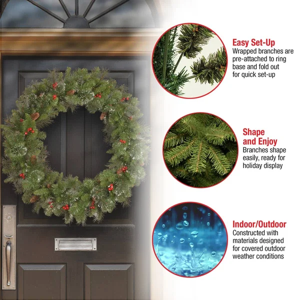 National Tree Crestwood Spruce Wreath 36x22