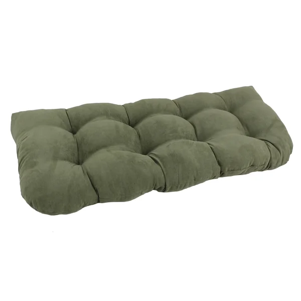 Blazing Needles U Shaped Tufted Settee Cushion-Red Wine