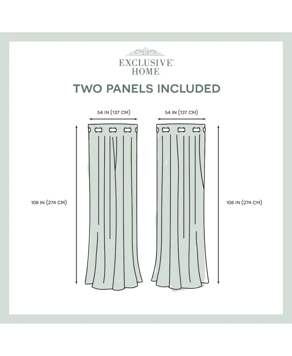 Exclusive Home Squared Grommet Top Curtain Panel Pair White