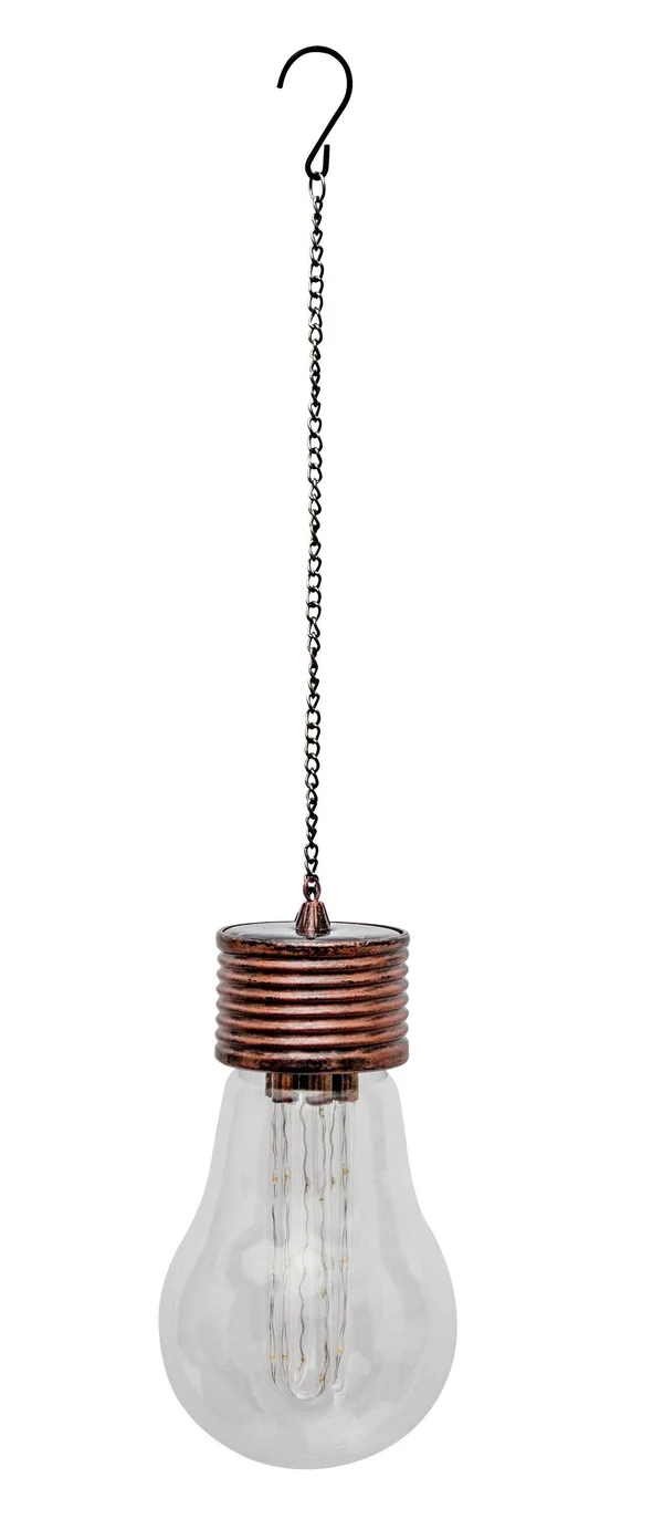Alpine CORPORATION 8 inch Hanging Solar LED Light Bulb, Bronze