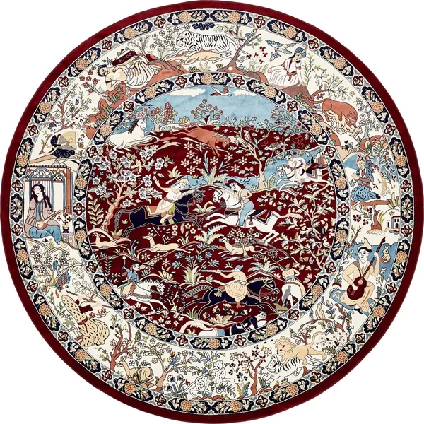 Unique Loom Birmingham Narenj Area Rug - 10& x 10& Round - Burgundy