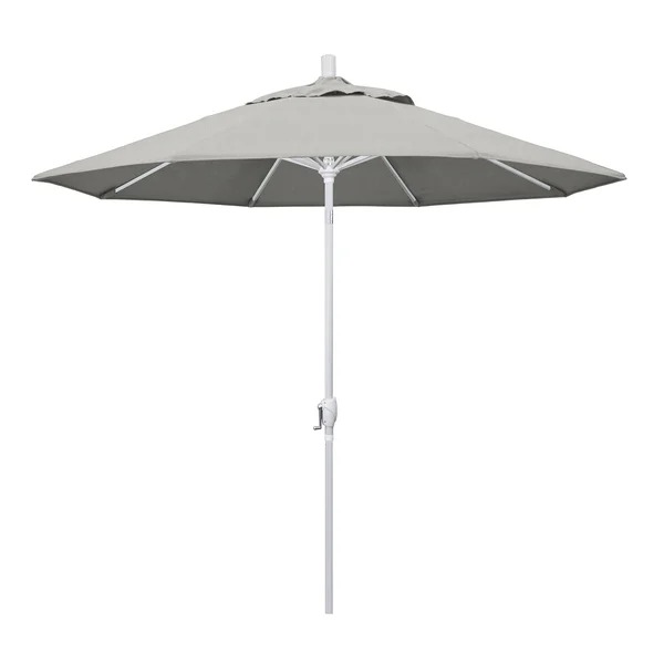California Umbrella GSPT908-170-5402 Matte White/Sunbrella/Granite 9& Aluminum Push Tilt Market Umbrella