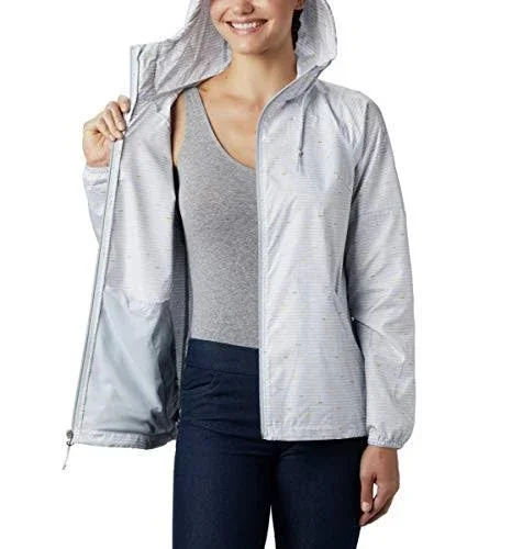 Columbia Women's Side Hill Printed Windbreaker, Cirrus Grey Between The Lines Print, Small
