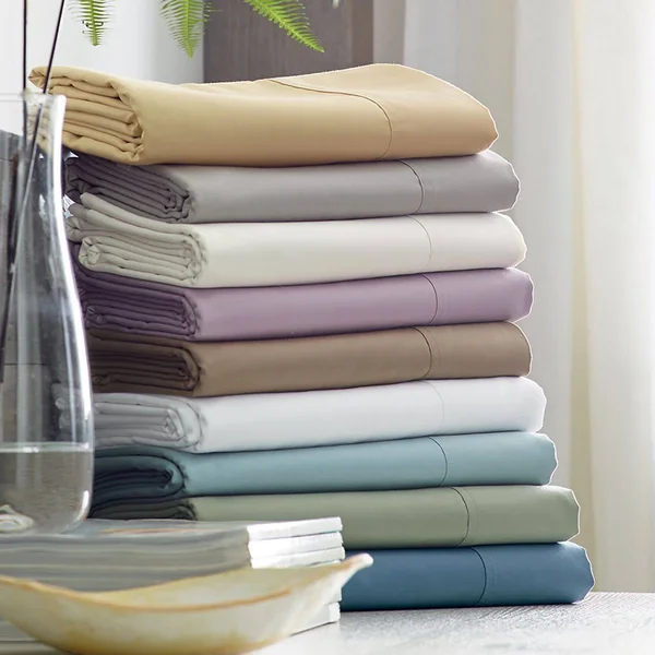 Legends Hotel Supima Cotton Wrinkle-Free Sateen Deep Pocket Flat Sheet - Mocha - Brown, Size Oversized Queen, The Company Store