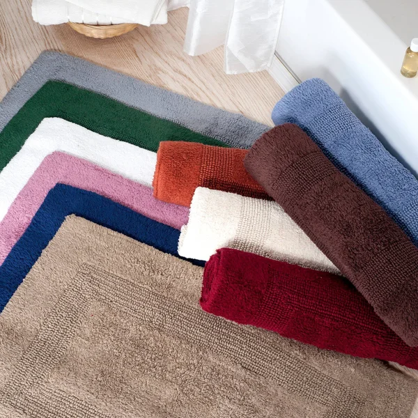 Solid Reversible Long Bath Rug Green - Yorkshire Home