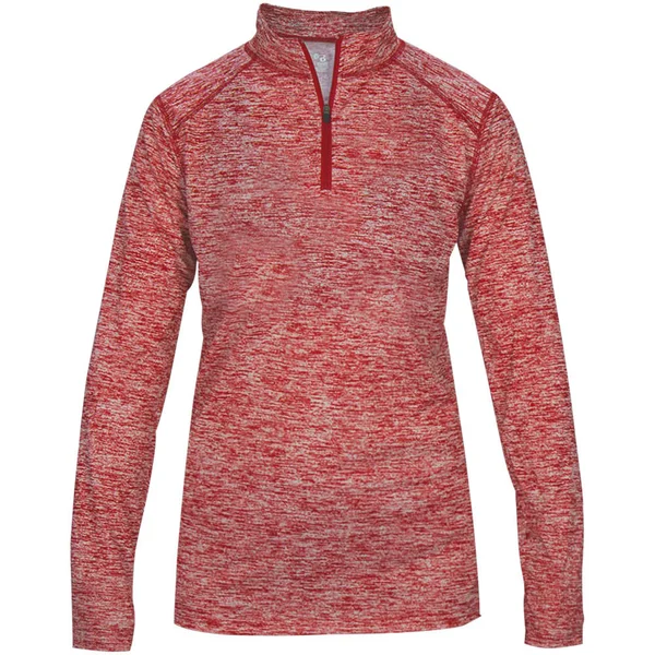 Badger Ladies Blend 1/4-Zip Pullover 4193-L-RED