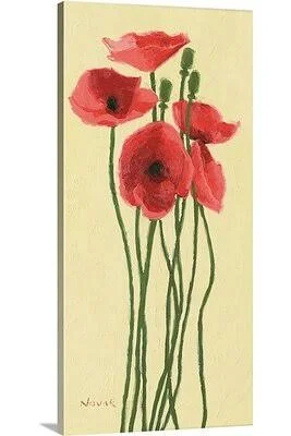 &Pavots Rouge II& by Shirley Novak Painting Print Great Big Canvas Size: 48x22 H x 24x22 W x 1.5x22 D - Format: Canvas